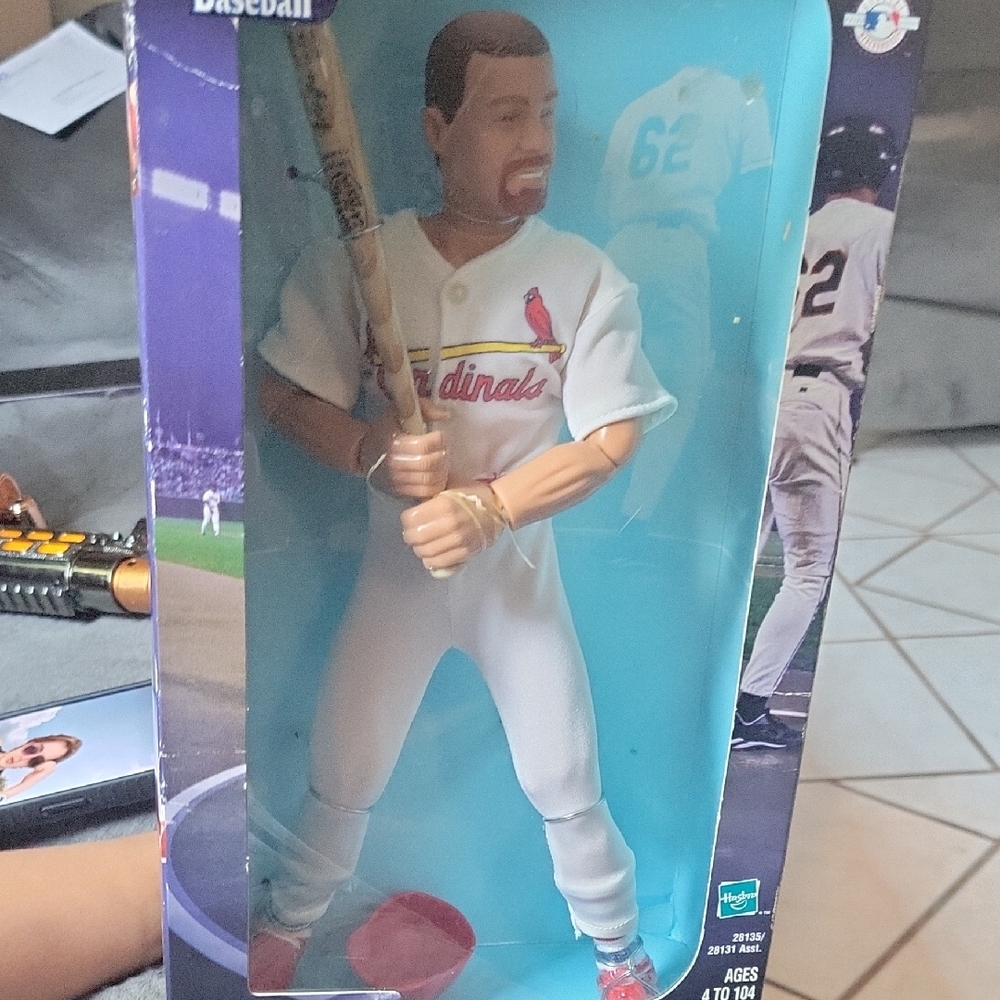 Hasbro Baseball Figure in White and Red Uniform